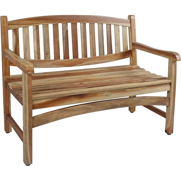 Homeroots 26in Natural Teak Solid Wood Garden Bench 376762 - main