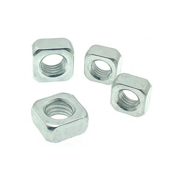 Zmg Fasteners Plus M8 - 1.25 DIN 557 SQUARE NUT CLASS 8 ZINC TRIVALENT CLEAR PER PRINT 2014530 - main