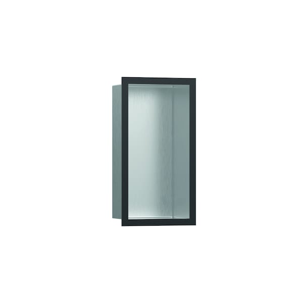 Hansgrohe Individual Wall Niche Brushed Stainless Steel w/ Design Frame 12"x 6"x 4" in Brushed Black Chrome 56094340 - main