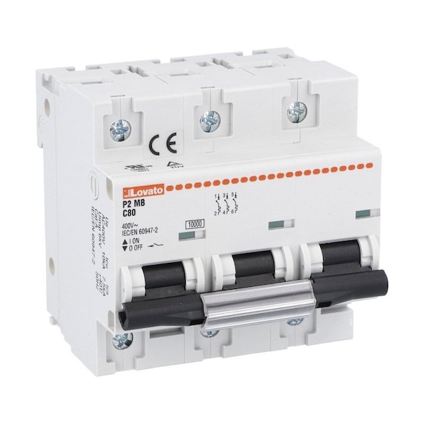 Lovato Miniature Circuit Breaker 3P C P2MB3PC080 - main