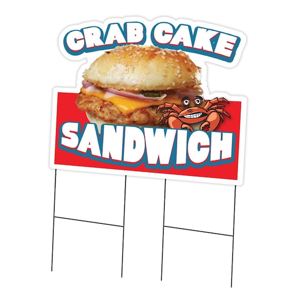 Signmission Crab Cake Sandwich Die Cut Yard & Stake plastic coroplast window, 2436-Crab Cake Sandwich C-DC-2436-Crab Cake Sandwich19 - main