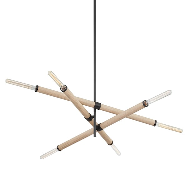 Troy Lighting Cruiz 6 Light Chandelier 50.75 In. Soft Black F6706-SBK - main