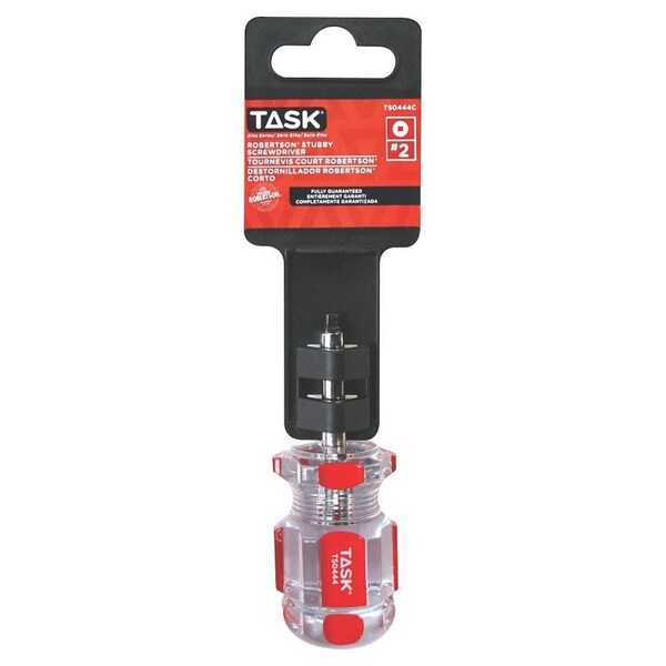 Task Tools Task Screwdriver, #2 Drive, Robertson Drive, 1-1/2in L Shank, Cellulose Acetate Hndl, Hard Grip Hndl T50444C - main