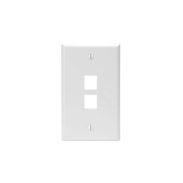 Leviton 2-Port Wallplate Unloaded, 1-Gang Use W/Snap-In Modules, Quickport WH 41080-2WP - main