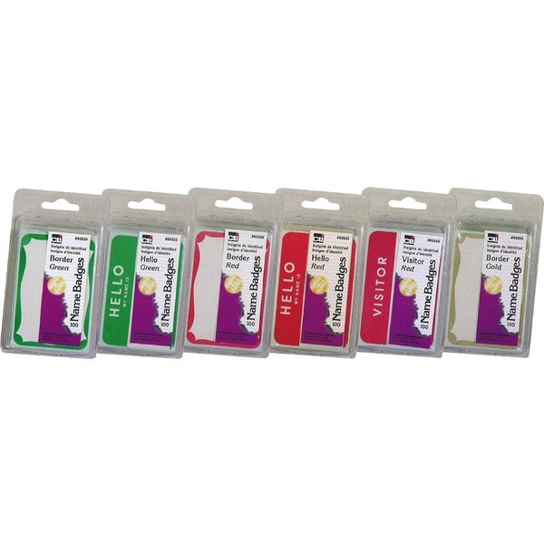 Charles Leonard Self-Adhesive Name Badges, Hello, Green, PK1200 93525 - main