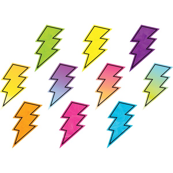 Teacher Created Resources Brights 4Ever Lightning Bolts Accents, 30-Piece Set, 3PK 3927 - main