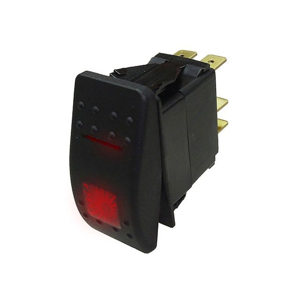 Switch Components Contura Style Rocker, 3P SPST OFF-ON, Red LED IP56 SRD1-1A-DC-1-BRN - main