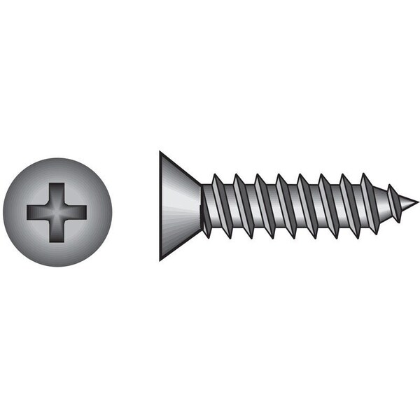 Hillman Sheet Metal Screw, Flat Head Phillips Drive, 100 PK 0823404 - main