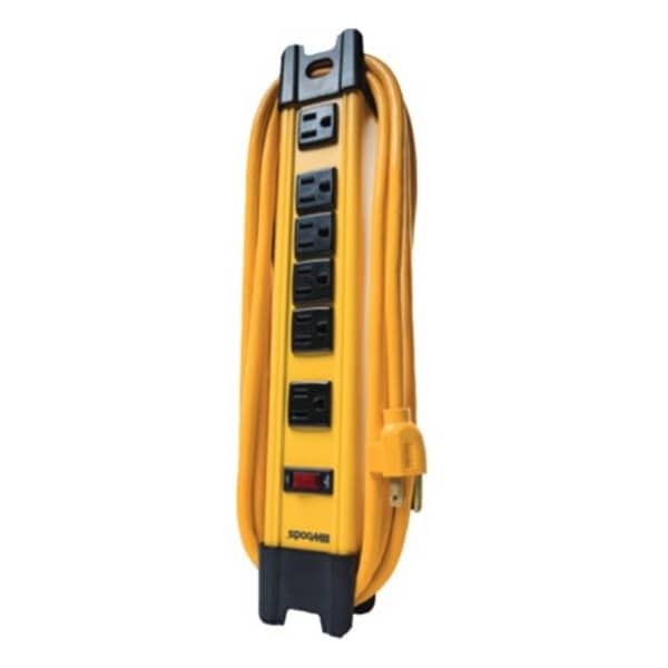 Yellow Jacket Power Strip, Yellow, 5-1/4 in, 6 Outlets 4658 - main