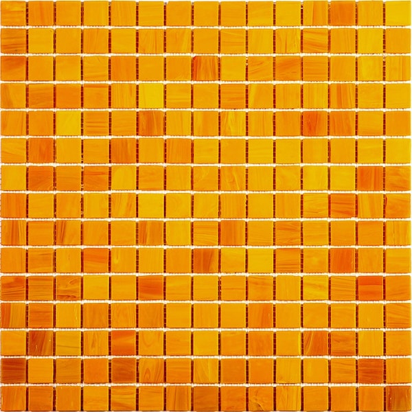 Apollo Tile Dune 12 in. x 12 in. Glossy Honey Orange Glass Mosaic Wall and Floor Tile 20 sq. ft./case, 20PK APLSA88OR801A - main