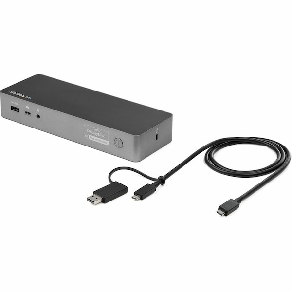 Startech.Com Universal Laptop Docking Station, Hybrid USB-C & USB-A Dock, Dual 4K DP & HDMI, 60W PD, Mac / DK30C2DPPD - main
