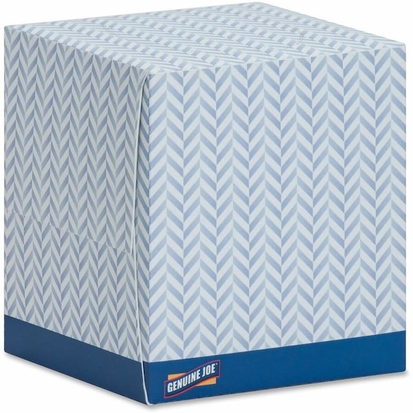 Genuine Joe Cube Box Facial Tissue - 2 Ply - Interfolded - White - 85 Sheets Per Box - 36 Boxes / Pack, 36PK GJO26085 - main