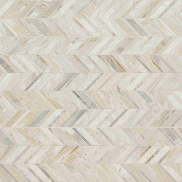Msi Athena Gold SAMPLE Chevron Honed Marble Mosaic Tile ZOR-MD-0387-SAM - main