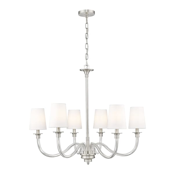 Z-Lite Katerina 6 Light Chandelier, Brushed Nickel, 32 In W x 27.5 In H 1950-6BN - main