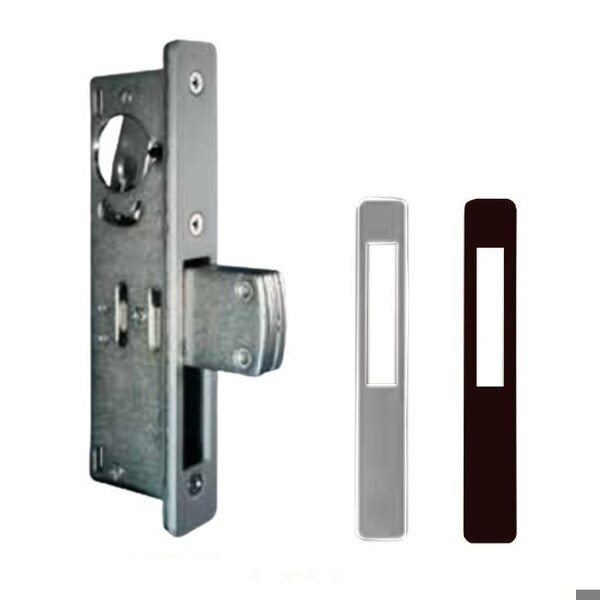 International Door Closers Long Throw Deadlock, Flat Faceplate, 1-1/8 Backset, 1-3/8 Bolt Throw, AL Anodized Satin Aluminum/ DT-1851-118-AL/DU - main