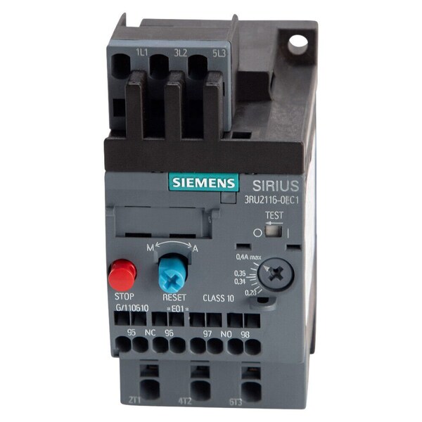 Siemens Overload relay 0.28.0.40 A Thermal For motor protection Size S00 Class 10 3RU2116-0EC1 - main
