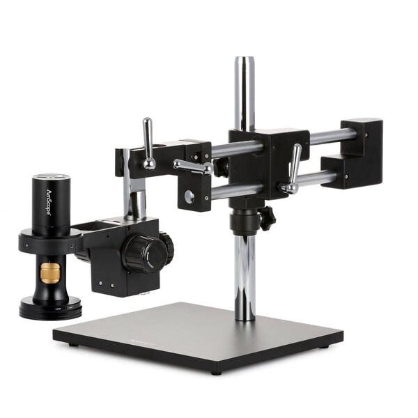 Amscope DM756 1080p HDMI All-in-One Digital Microscope 0.7X-11.2X w/Zoom Optics on Double-Arm Boom-Stand DM756H2D-DAB - main