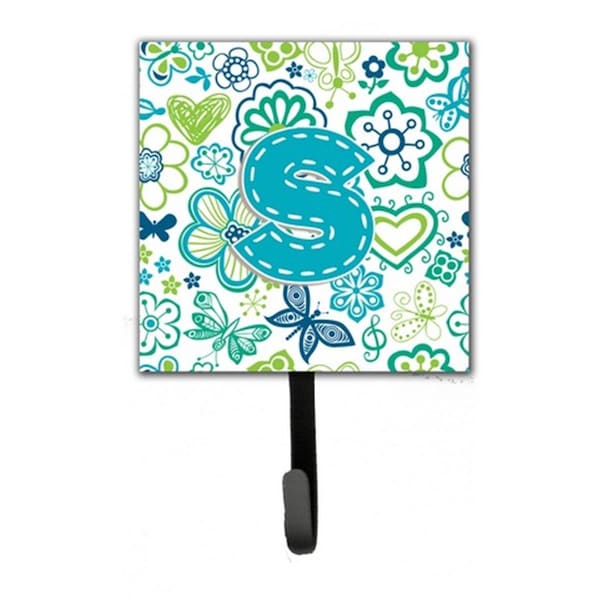 Carolines Treasures Letter S Flowers And Butterflies Teal Blue Leash and Key Holder CJ2006-SSH4 - main