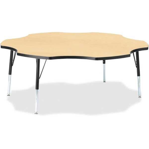 Jonti-Craft Berries Six Leaf Activity Table, 60 in., E-height, Maple/Black/Black 6458JCE011 - main
