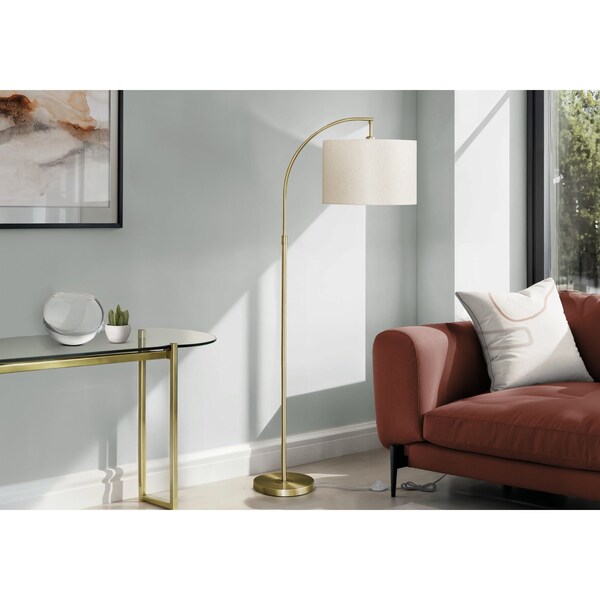 Monarch Specialties Lighting, 65''h, Floor Lamp, Brass Metal, Ivory / Cream Shade, Contemporary I 9750 - main