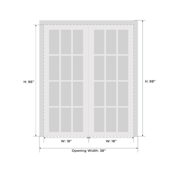 Sartodoors Closet Bypass Interior Door, 64" x 80", Gray QUADRO4055DD-WS-3696 - main