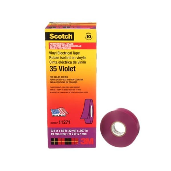 3M Scotch Vinyl Color Coding Electrical Tape 35, 10PK 7000058437 - main
