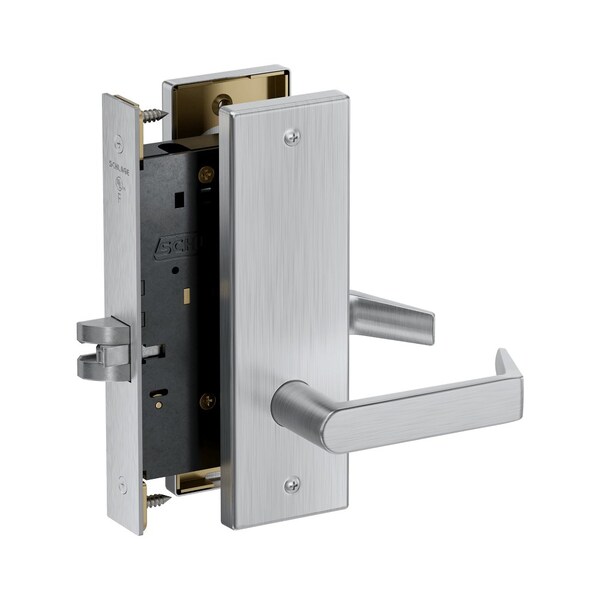 Schlage Grade 1 Passage Latch Mortise Lock, Non-Keyed, Rhodes Lever, N Escutcheon, Satin Chrome Finish PM010 RHON 626 - main