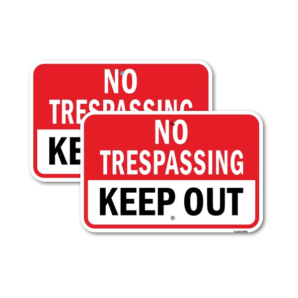Signmission No Trespassing Keep Out, 18'' X 24'' 2 Signs, Heavy Gauge Aluminum, 2PK A-1824-2PACK-24950 - main