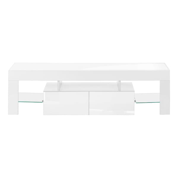 Homeroots 63in White Cabinet Enclosed Storage TV Stand 490385 - main