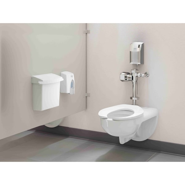 Rubbermaid Commercial SANITARY NAPKIN RECEPTACLE WITH RIGID LI SMFG614000WHT - main