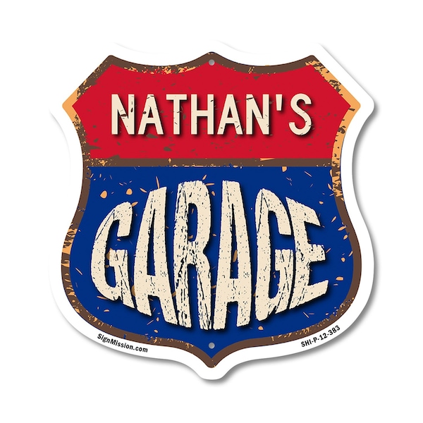 Signmission Nathan's Garage, 12 Inch X 12 Inch, Plastic Sign SHI-P-12-383-NATHAN - main