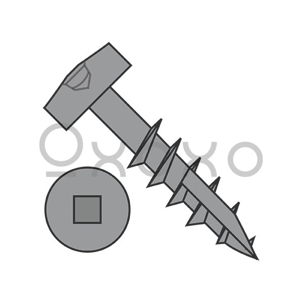 Oxoxo 7-12X1 1/4 Square Modified Pan Pocket Hole Face Frame Coarse Thrd Type17 Partial Thrd Plain, 9000PK 569105 - main