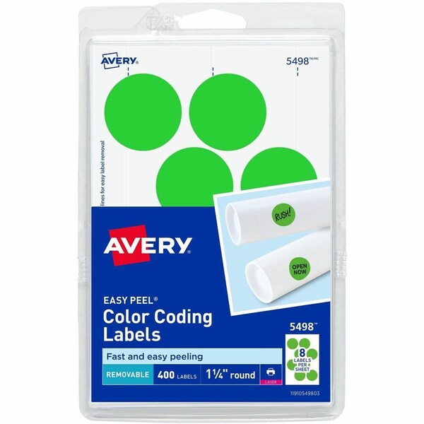 Avery Printable Color Coding Labels, PK400 05498 - main