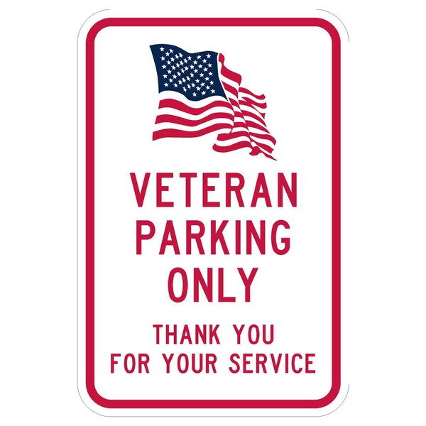 Sign Solutions Usa Parking Sign, 12 in W, Aluminum Sign, White DCS12DWT1218CUS00207 - main