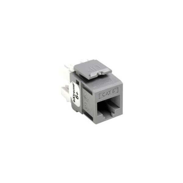 Leviton 1-Port Mod Jack 110 8W8P Utp, T568A/B Cat6 Quickport, Extreme 6+ Gray 61110-RG6 - main