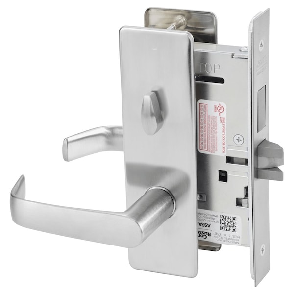 Corbin Russwin Privacy, Bedroom or Bathroom Mortise Lock, NS Lever, M Escutcheon, Satin Chrome, ML2020 ML2020 NSM 626 - main