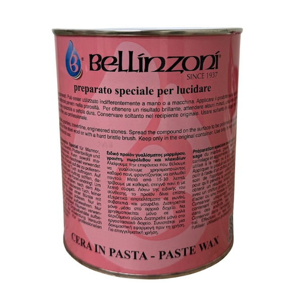 Bellinzoni Special Preparation Paste Wax - 750 ml. For use on Marble, Granite, or Stone Agglomerates. BCPPW750 - main