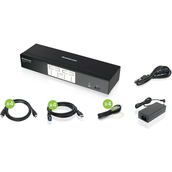 Iogear GCS1934H 4-Port 4K KVM with HDMI Connection, USB, Audio and Full Cable Set (TAA). GCS1934H - main