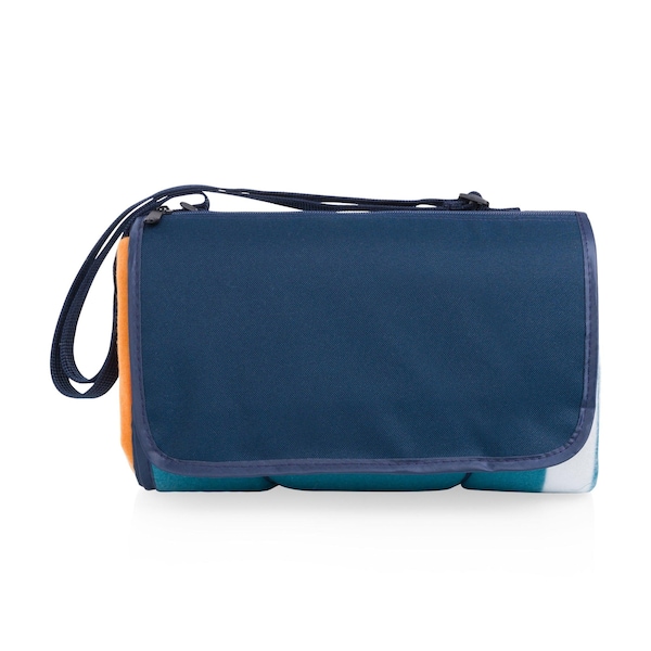 Picnic Time Family Of Brands Blanket Tote Outdoor Picnic Blanket, Marine Stripe 820-00-292-000-0 - main