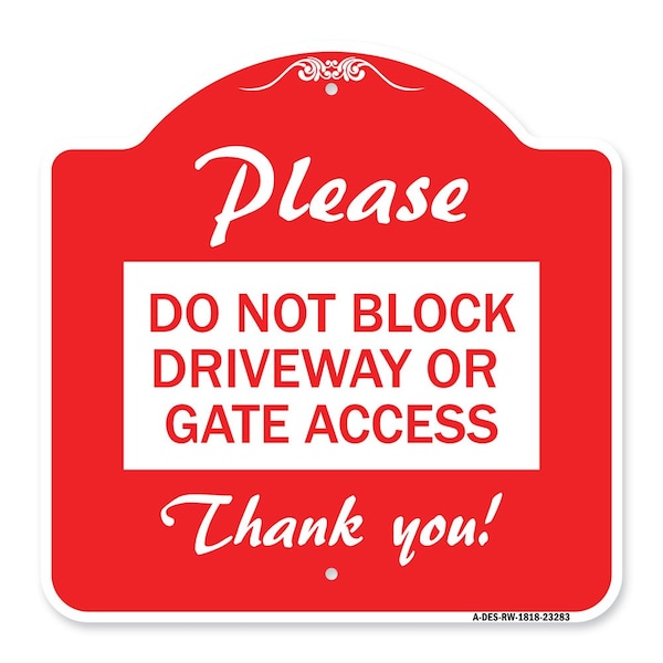 Signmission Red & White, 18 Inch x 18 Inch, Heavy Gauge Aluminum A-DES-RW-1818-23283 - main