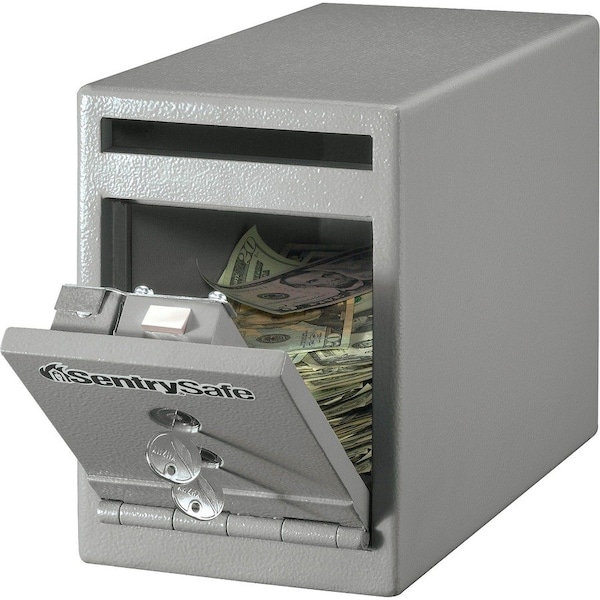 Master Lock SentrySafe Under Counter Drop Slot Safe UC-025K - 6"W x 12-5/16"D x 8-1/2"H, Gray UC025K - main