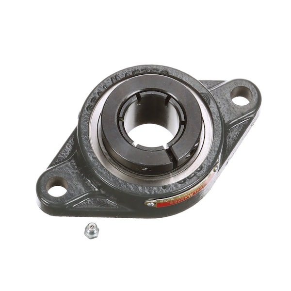 Sealmaster Mounted Cast Iron Two Bolt Flange Ball Bearing - 52100 Bearing Steel, Black Oxided - Concentric Lock SFTMH-19T - main