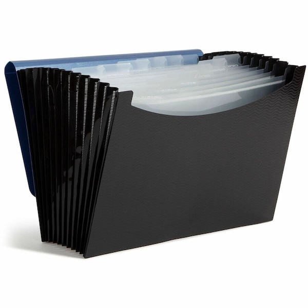 Smead Expanding File, 12 Pockets, Poly, Letter, Black/Blue 70863 - main