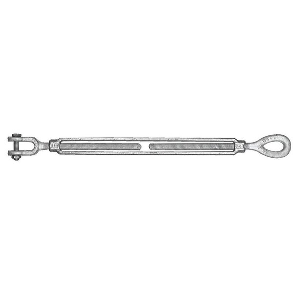 Baron 18-1/2X6 Turnbuckle, 2200 lb Weight Capacity, Jaw Fitting A, Eye Fitting B, Galvanized Steel 18-1/2X6 - main