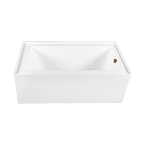 Kingston Brass 60-Inch Acrylic Rectangular 3-Wall Alcove Tub Combo w/ Waste and Overflow Drain, Right Hand Drain CVTDE603122R3 - main