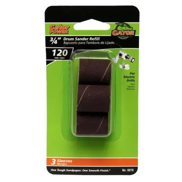 Gator Finishing 0.75 x 1 in. Drum Sanding Kit, 120 Grit, 3PK 6076 - main
