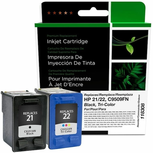 Clover Imaging Group Imaging Remanufactured Black, Tri-Color Ink Cartridges, 2PK 118308 - main