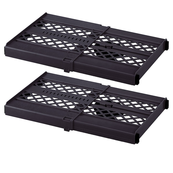 Lockermate Adjust-A-Shelf Locker Shelf, Extends to Fit Your Locker, Black, 2-Pack 5024-BLK-2PK - main