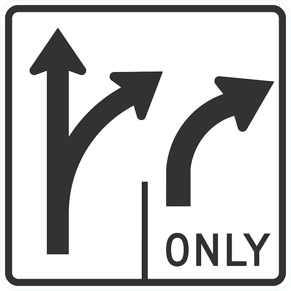 Lyle Right Only (symbol) Right Straight Arrow (symbol), 36x36, High Intensity Prismatic, White G-16488-HI_36x36 - main