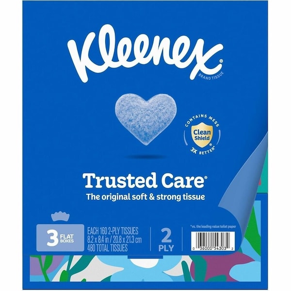 Kleenex Trusted Care 2 Ply Facial Tissues, 160 Sheets, 12 PK 54303 - main
